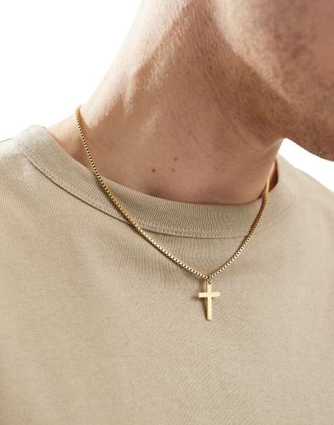 Lost Souls - Collier en plaqué or 18 carats avec pendentif croix - view 1