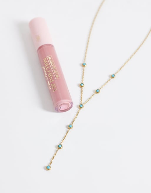 Lost Souls - Collier lariat en acier inoxydable plaqué 18carats avec pierre turquoise, 2 de 4