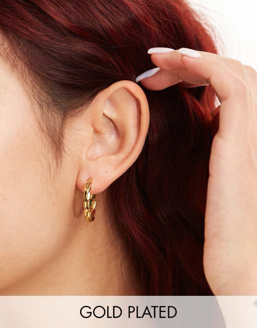 Lost Souls – Creolen aus Edelstahl mit 18-Karat-Vergoldung und Flecht-Design