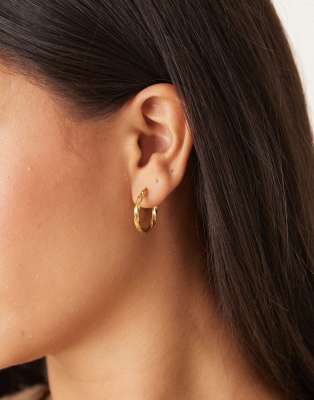 Lost Souls - Creolen mit 18-Karat-Vergoldung und verdrehtem Design, 20 mm-Goldfarben