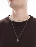 [LOST SOULS] Lost Souls cross pendant necklace in stainless steel-Silver No Size SILVER