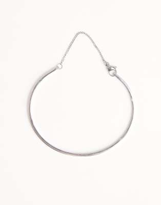 Lost Souls Cuff With Safety Chain In Silver