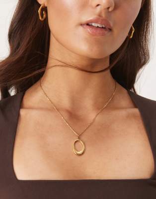LOST SOULS Lost Souls cutout large pendant necklace in 18ct gold plated stainless steel