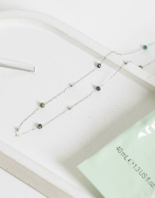 Lost Souls dainty natural stone necklace in stainless steel, 2 of 4