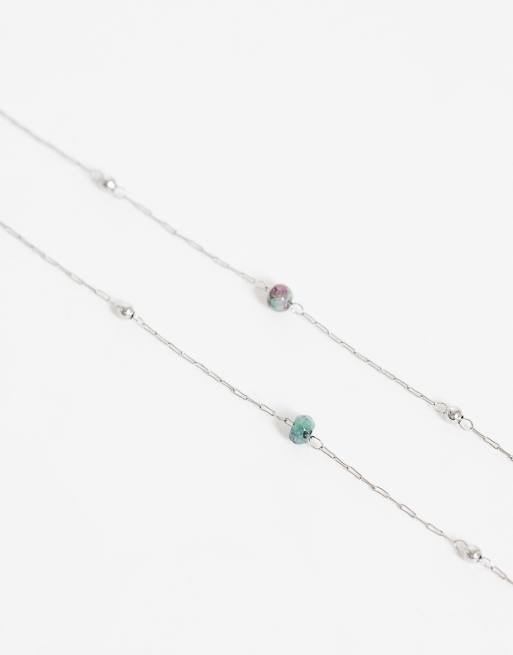 Lost Souls dainty natural stone necklace in stainless steel, 4 of 4