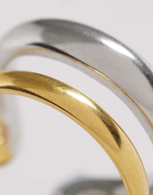  Lost Souls - Dobbelt ring i blandede metaller og rustfrit stål med 18 k guldbelægning, 2 af 3