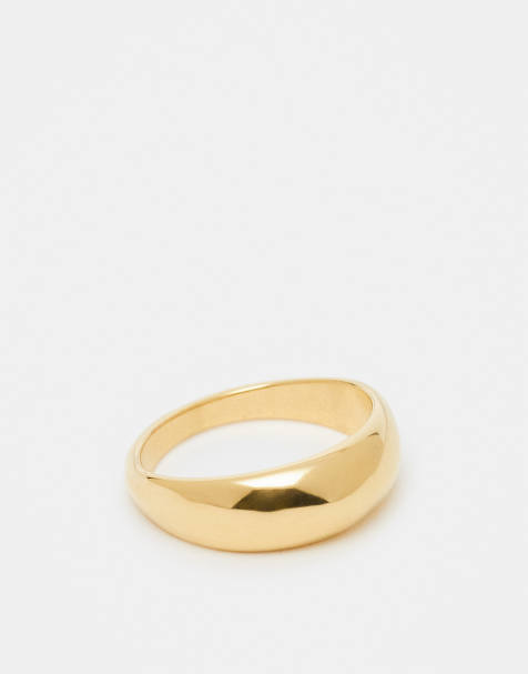 Lost Souls domed ring in 18kt gold plated stainless steel - view 1