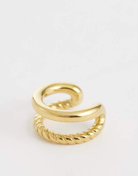 Lost Souls double effect  ear cuff in 18ct gold plated stainless steel - view 1