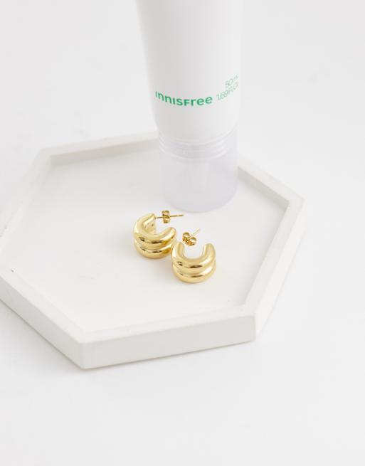 Lost Souls double hoop earrings in 18kt gold plated stainless steel, 2 of 4
