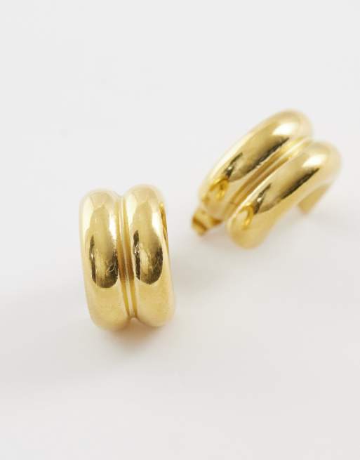 Lost Souls double hoop earrings in 18kt gold plated stainless steel, 3 of 4