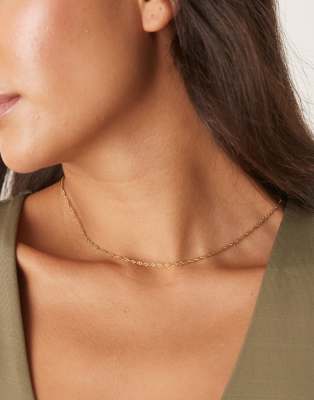 Lost Souls - Dünne Halskette aus 18 Karat vergoldetem Edelstahl-Goldfarben