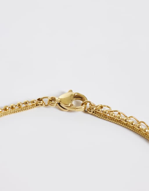 Lost Souls - Enkelbandje van 18 kt verguld roestvrij staal met bolletjes, 3 van 3