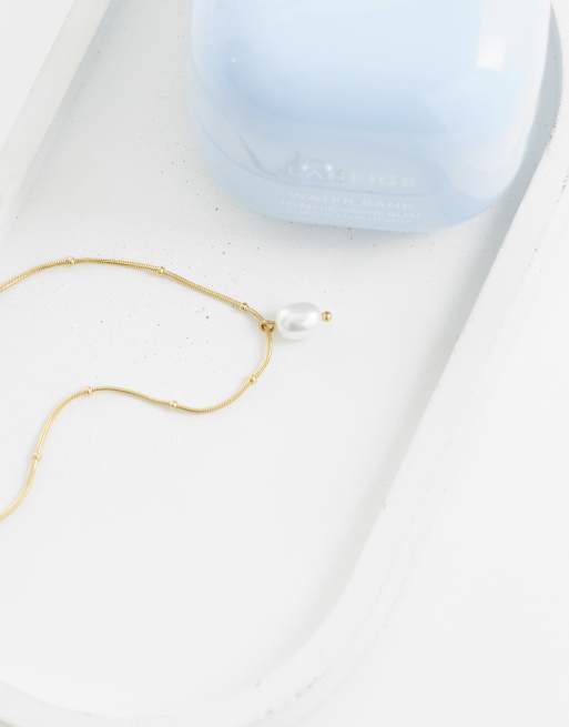 Lost Souls faux pearl drop necklace in 18kt gold plated stainless steel, 2 of 4