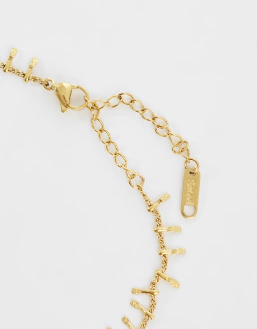 Lost Souls faux shell anklet in 18k gold plated stainless steel, 2 of 3