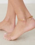 [LOST SOULS] Lost Souls flat snake chain anklet in 18kt gold plated stainless steel No Size Gold