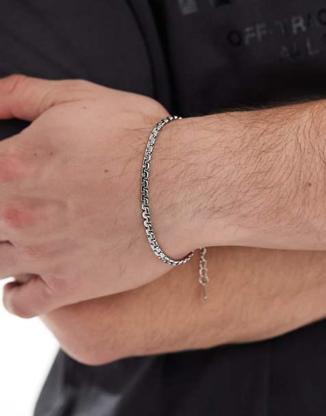 Lost Souls flat snake link chain in stainless steel - view 1