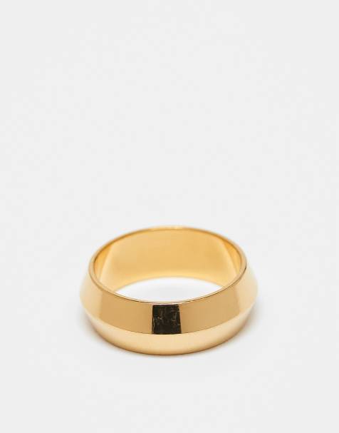 Lost Souls geometric band ring in 18k gold plated - view 1
