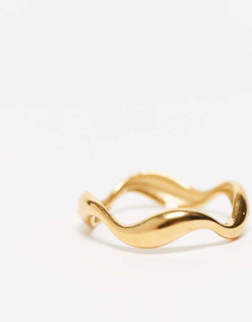 Lost Souls - Golvende ring van roestvrij staal verguld met 18k goud, 2 van 3