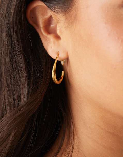 Lost Souls gradient hoop earrings in 18ct gold plated stainless steel - view 1