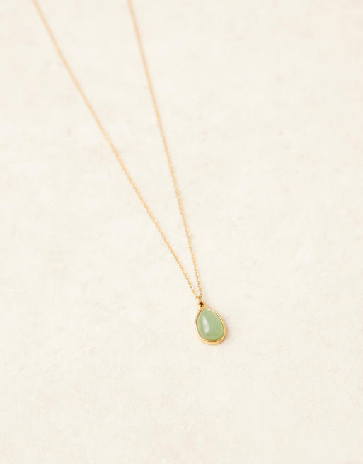Lost Souls green stone necklace in 18ct gold plated stainless steel, 3 of 3