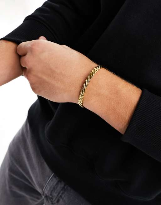 Lost Souls – Guldigt armband i rostfritt stål med skruvad design, 3 av 4