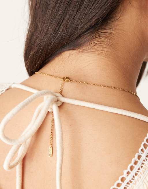 Lost Souls – Halsband i rostfritt stål med 18K guldplätering med grön sten, 2 av 3