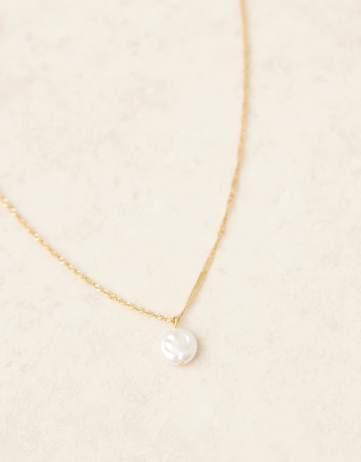 Lost Souls – Halsband i rostfritt stål med 18K guldplätering och platt pärla, 3 av 3