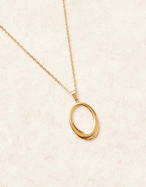 Lost Souls – Halsband med utskuret hänge i 18k guldpläterat rostfritt stål, 2 av 3