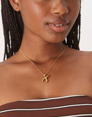 Lost Souls - Halskette aus Edelstahl mit 18-Karat-Vergoldung und K-Buchstaben-Anhänger-Goldfarben