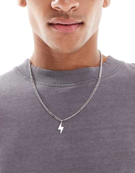 Lost Souls – Halskette aus Edelstahl mit Anhänger in Blitzoptik - view 1