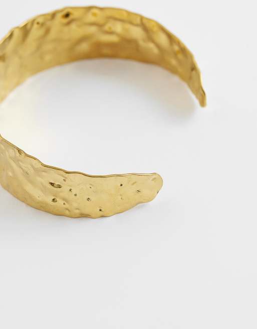 Lost Souls hammered cuff bracelet in 18kt gold plated stainless steel, 3 of 3