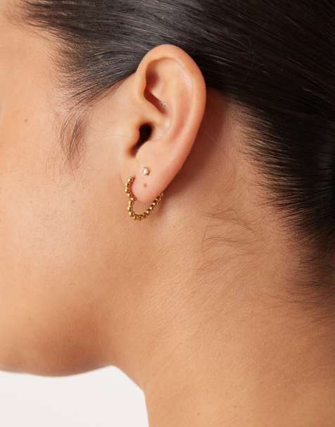 Lost Souls Heart shaped hoop earrings in 18K gold plated - view 1