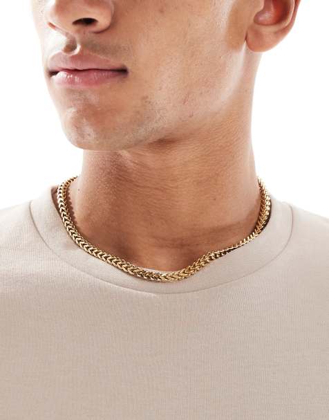 Lost Souls heavy weight box cable chain necklace in 18k gold plated - view 1