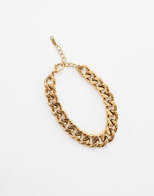 Lost Souls Heavyweight 12mm Cable-chain Bracelet In Gold