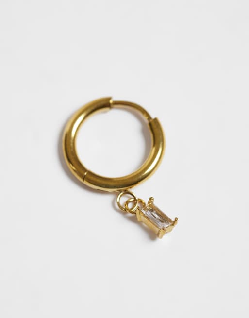 Lost Souls hoop-øreringe med krystalvedhæng i 18k guldbelagt rustfrit stål, 3 af 4