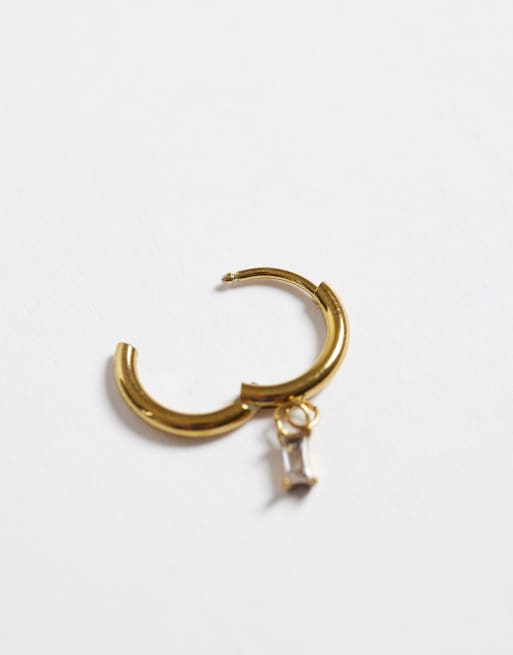 Lost Souls hoop-øreringe med krystalvedhæng i 18k guldbelagt rustfrit stål, 4 af 4