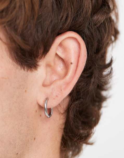 Lost Souls huggie hoop earrings in stainless steel - view 1