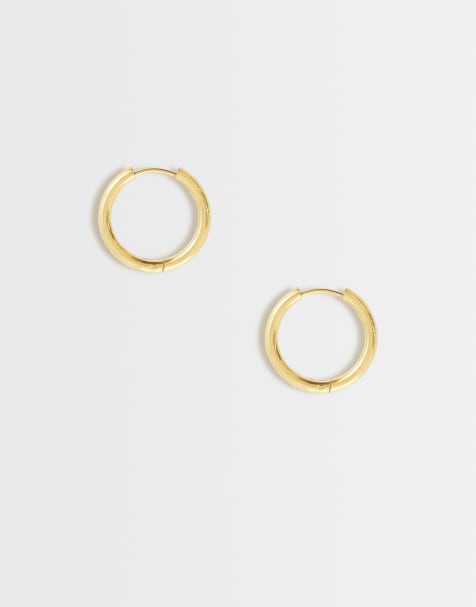 Lost Souls – Infinity-Creolen aus Edelstahl mit 18-Karat-Vergoldung, 15 mm - view 1