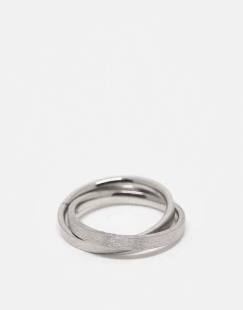 Lost Souls intertwined band rings satin finish in stainless steel - view 1