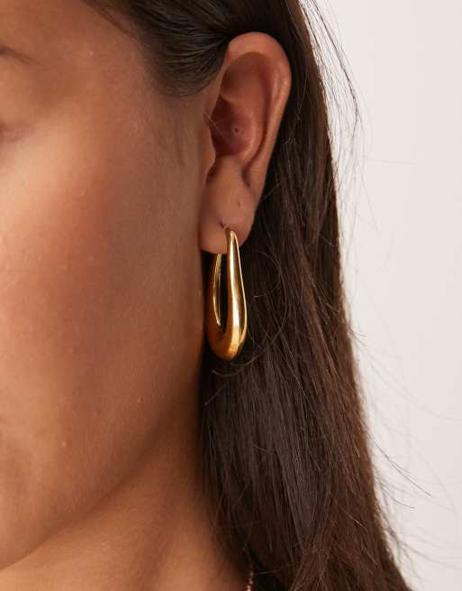 Lost Souls irregular hoop earrings in 18kt gold plated stainless steel, 3 of 3