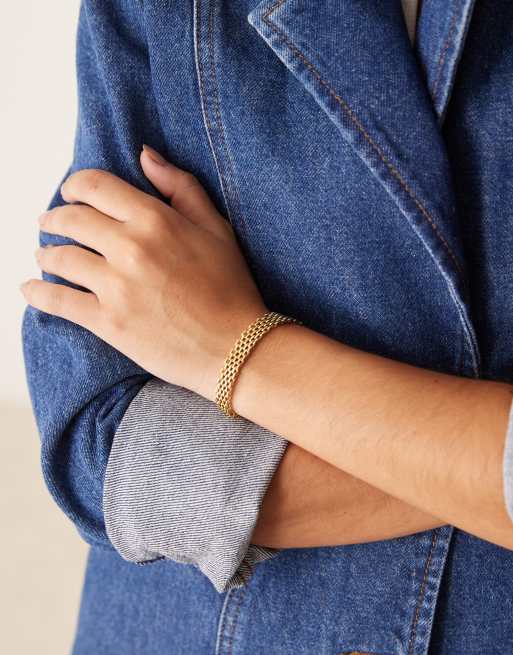 Lost Souls – Kedjearmband i rostfritt stål med 18k guldplätering och vintagestil