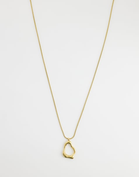 Lost Souls - Ketting van roestvrij staal met gesmolten hanger in 18kt verguld goud - view 1