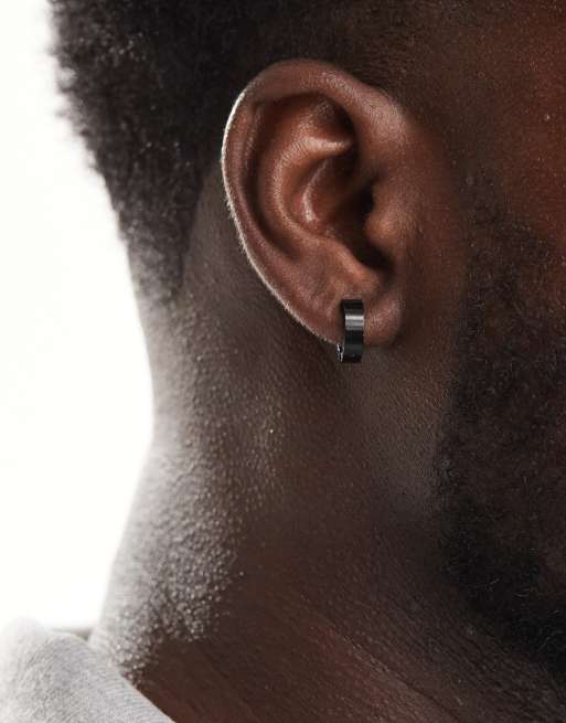 Lost Souls – Kleine Ohrringe aus Edelstahl in Schwarz, 14 mm, 3 von 3
