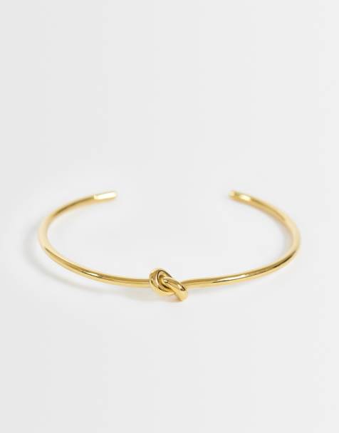 Lost Souls knot cuff in 18k gold plated stainless steel - view 1