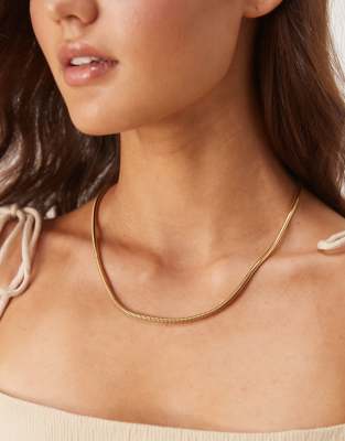 Lost Souls - Längere runde Halskette aus 18 Karat vergoldetem Edelstahl, 51 cm lang-Goldfarben