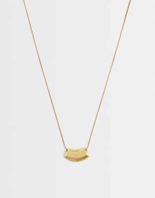 Lost Souls Long Disc Pendant Necklace In Gold