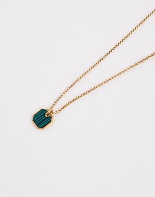 Lost Souls Malachite Pendant Necklace In Gold