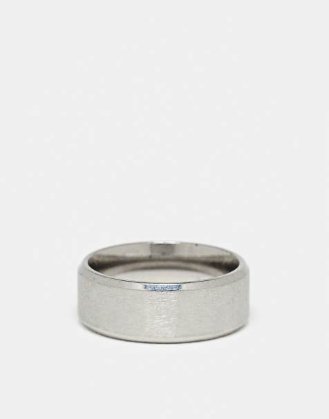 Lost Souls matte band ring with angled edges in stainless steel - view 1
