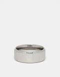 [LOST SOULS] Lost Souls matte band ring with angled edges in stainless steel-Silver S-M SILVER