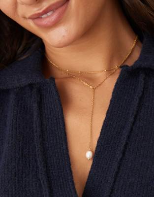 Lost Souls - Mehrreihige Halskette mit 18 Karat Vergoldung und Lassodesign-Goldfarben